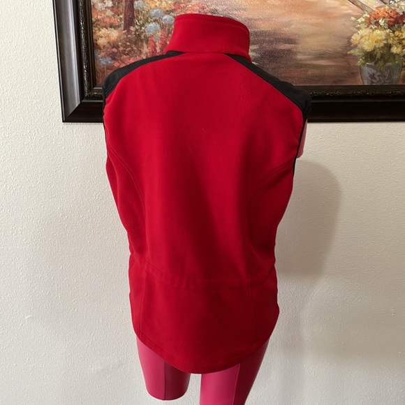 The North Face Red Black Fleece Full Zip Vest MADE IN USA Size Large Women's - Picture 3 of 9